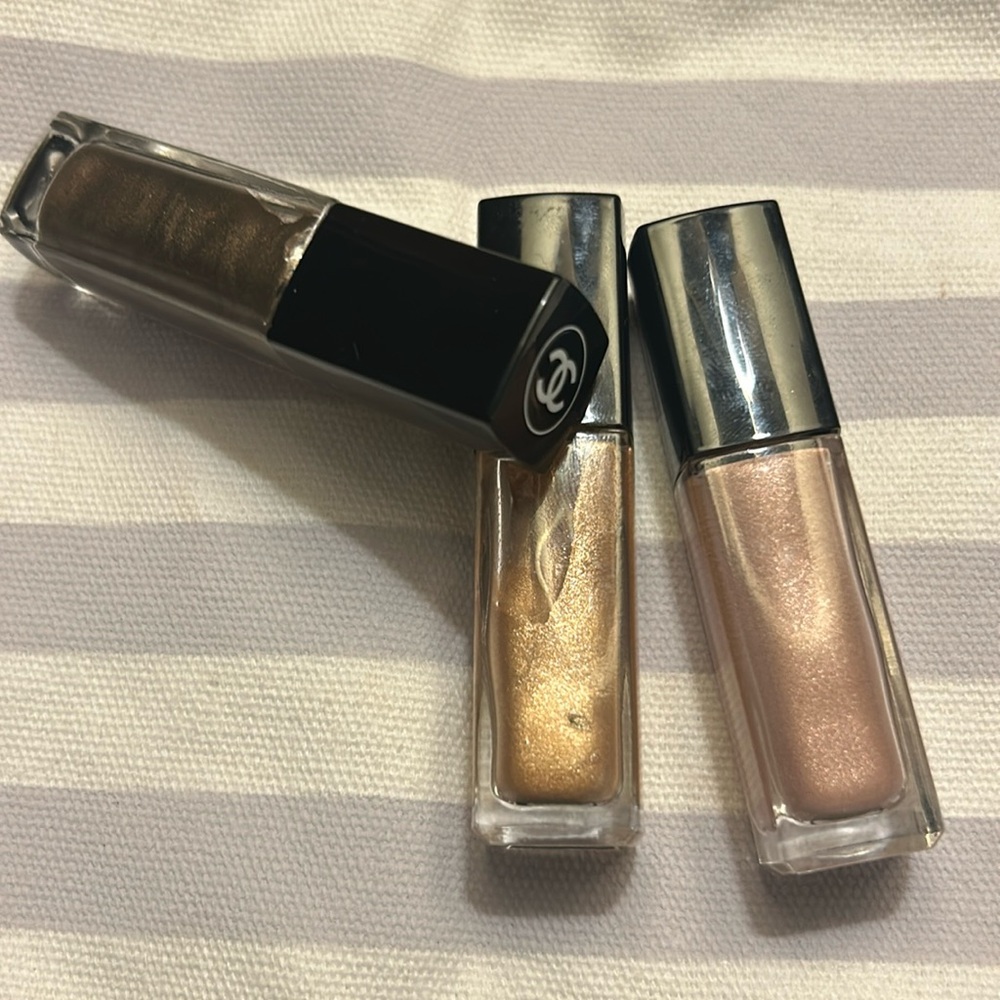 CHANEL Liquid Eyeshadow Trio in Gold, Champagne, and Bronze